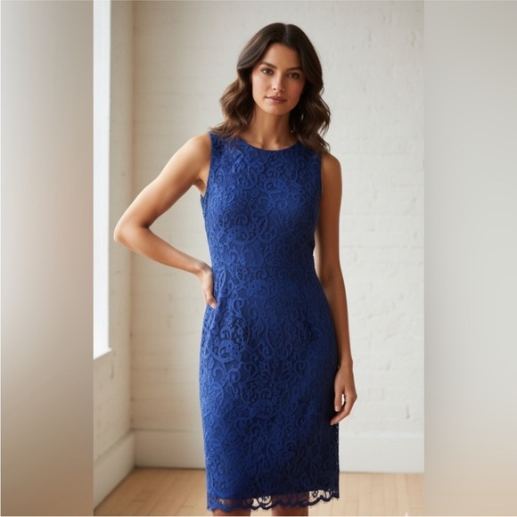 Donna Morgan Dresses & Skirts - Donna Morgan Royal Blue Lace Midi Dress